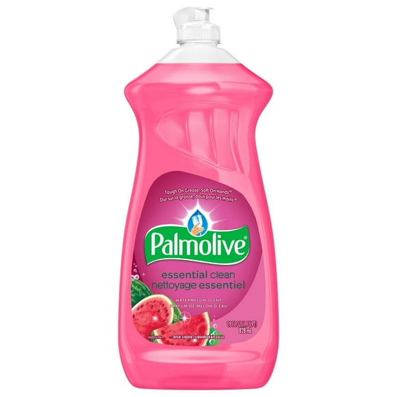 Palmolive Essential Clean Liquid Dish Soap, Watermelon Scented Dish Detergent, 828 mL Bottle, Palmolive Watermelon 828ml
