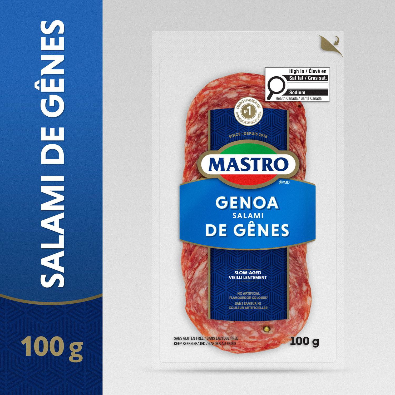 thumbnail image 2 of Mastro® Genoa Salami Mild, Sliced Dry-Cured, Family pack, 100 g, 2 of 6