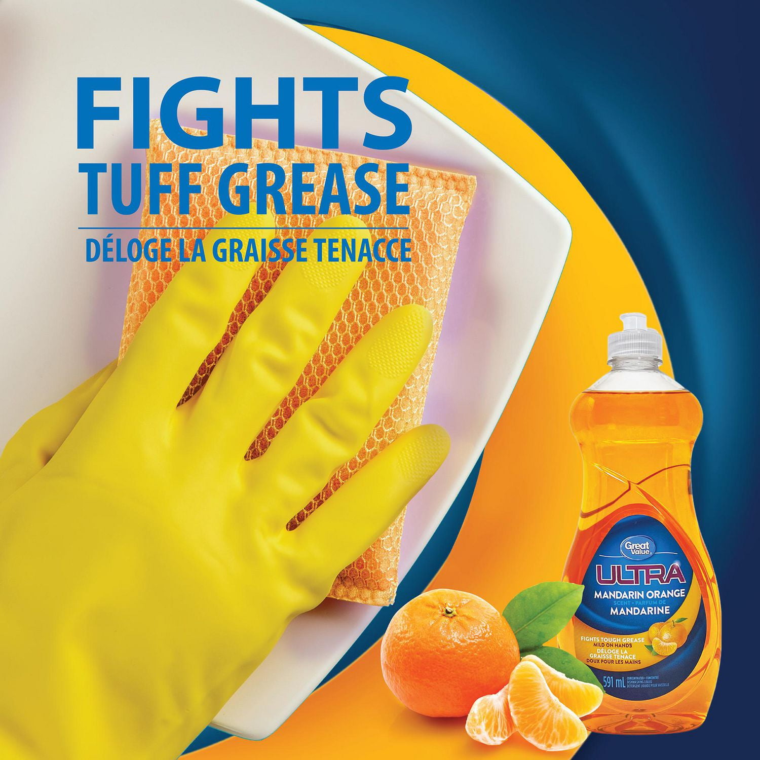 Great Value Ultra Mandarin Orange Scented Concentrated Dishwashing Liquid, 591 mL