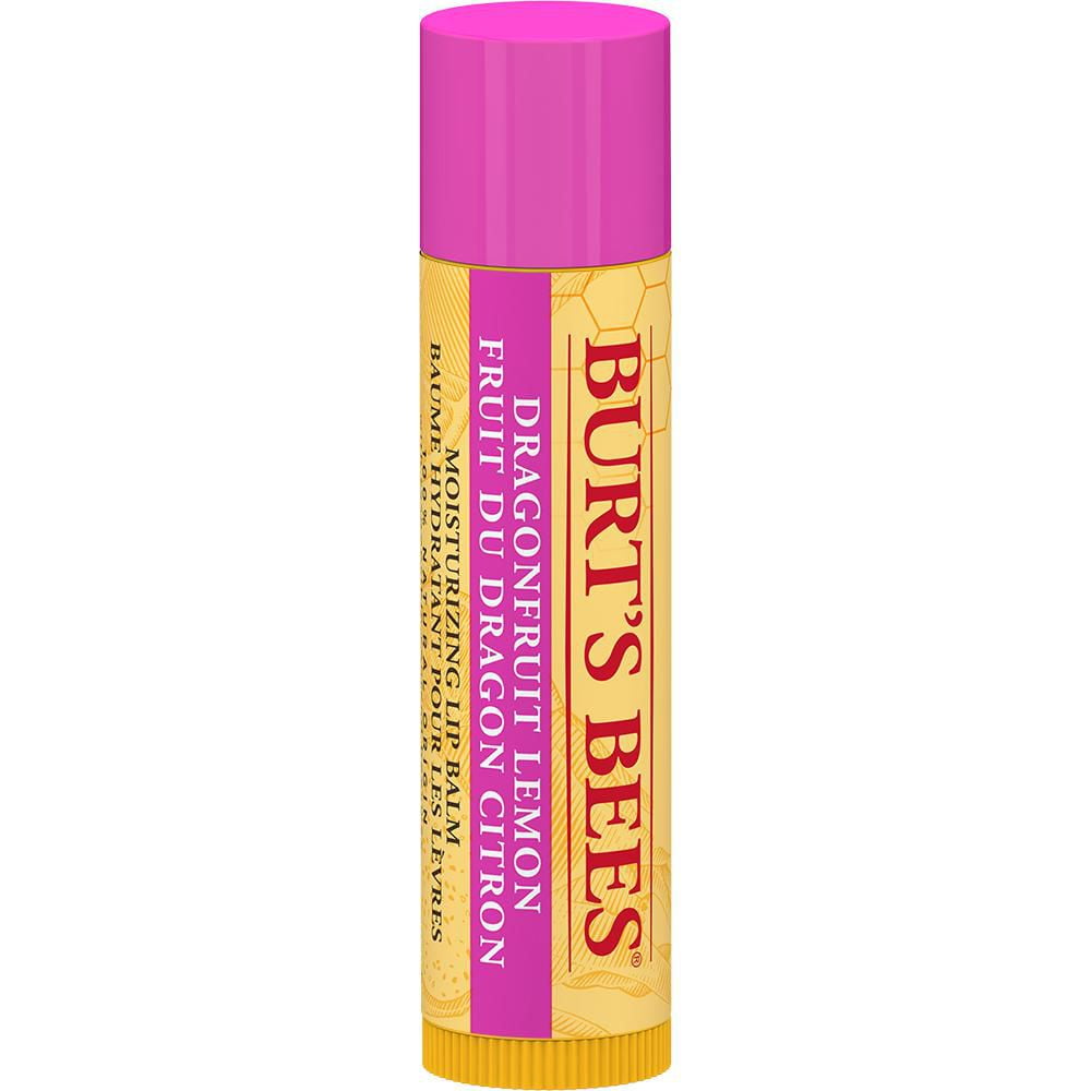 Burt's Bees® Lip Balm, Moisturizing Lip Balm with Dragonfruit Lemon, Beeswax & Fruit Extracts, 100% Natural Origin, 1 Tube, Dragonfruit Lip Balm