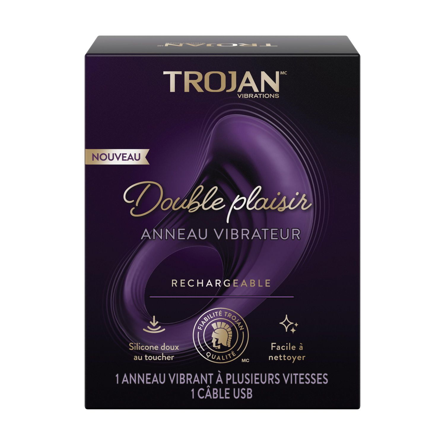 trojan intense pleasure vibrating ring Trojan Dual Pleasure Vibrating Ring main image 0