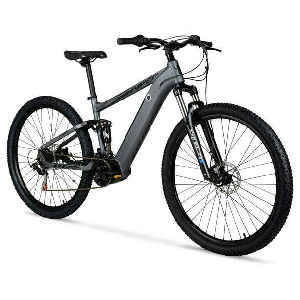 Vélo Hyper E-Ride 29 36V électrique de montagne pour adultes, avec  assistance au pédalage, moteur E-Bike de 250W en position centrale, couleur  grise. 