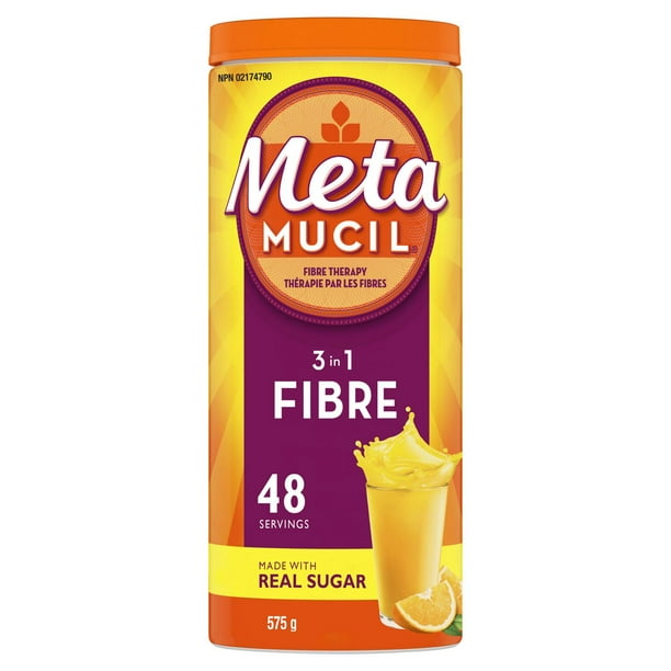 Fibres Metamucil MultiSanté 3 en 1! Supplément de fibres en poudre, Orange 575g