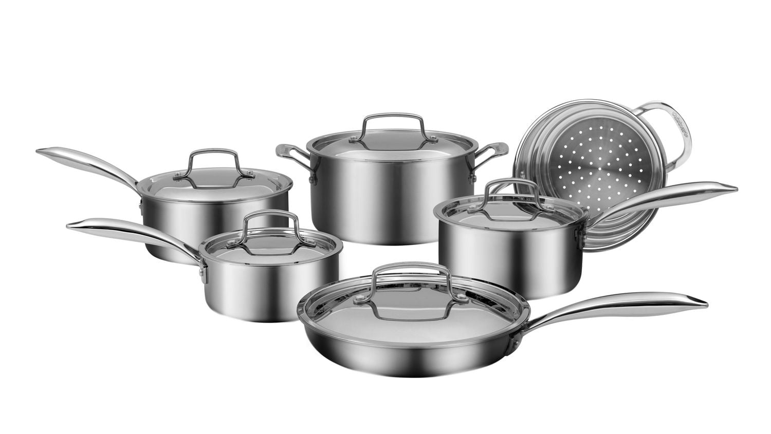 Cuisinart 11 Piece Professional Stainless Steel Set Cuisinart 11-Piece Professional Series Five Ply Cookware Set - 89F-11HC