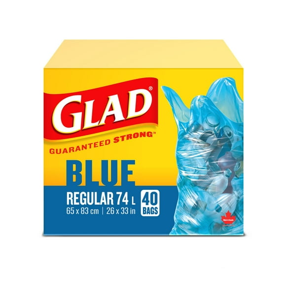 Glad Blue Recycling Bags - Regular 74 Litres -, 40 Recycling Bags