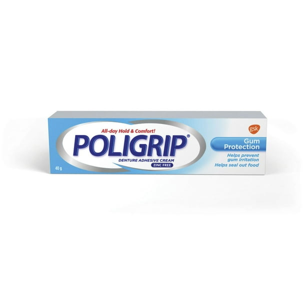 Poligrip Protection des gencives Crème adhésive pour prothèses dentaires