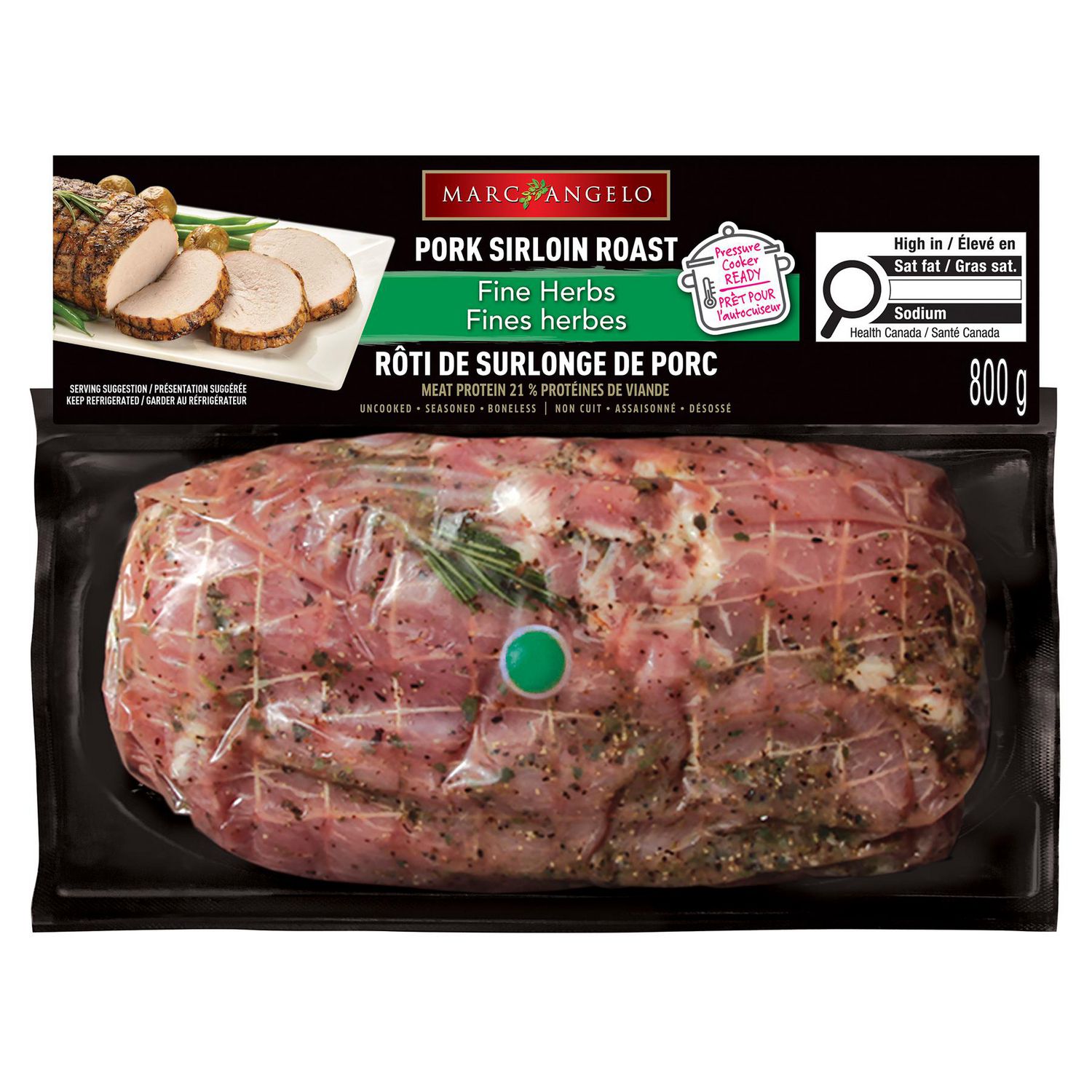 Marcangelo Rôti de surlonge de porc fines herbes surlonge de porc marinée, 800g