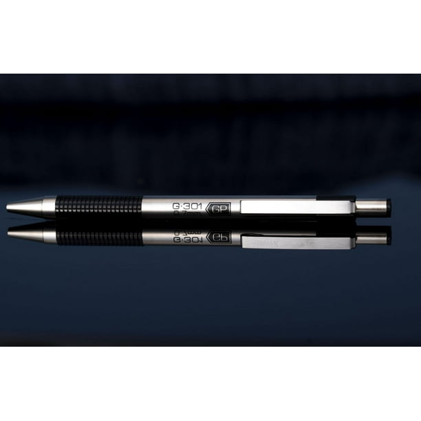 Zebra Pen, Durable Stainless Steel, 3 Series, Gel Retractable, Black Ink - 2 pen