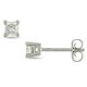 Boucles d'oreilles Miadora avec 0.25 carat de diamant solitaire de coupe princesse en or blanc 14k – image 1 sur 2