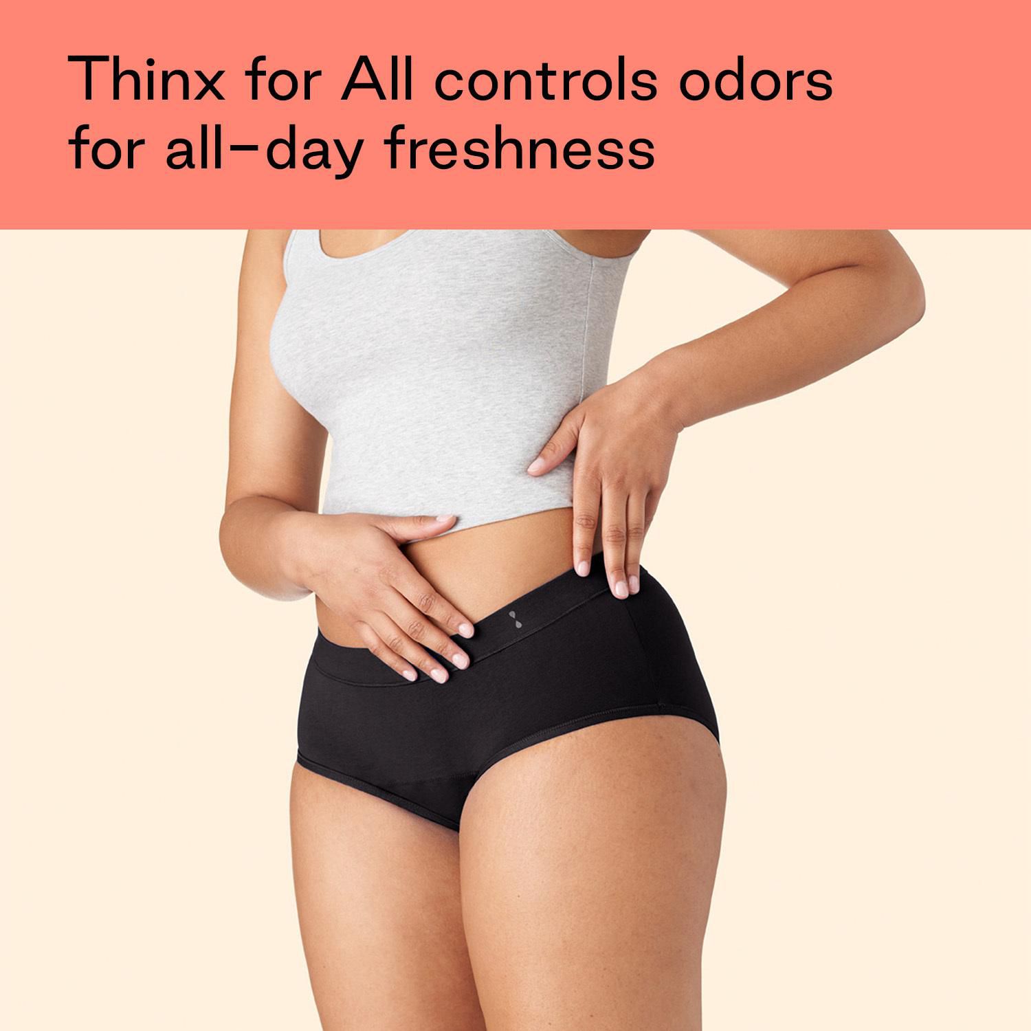 Thinx Sport Period Underwear for Women Moderate Absorbency Period Panties  Feminine Care Black Medium Medium Black