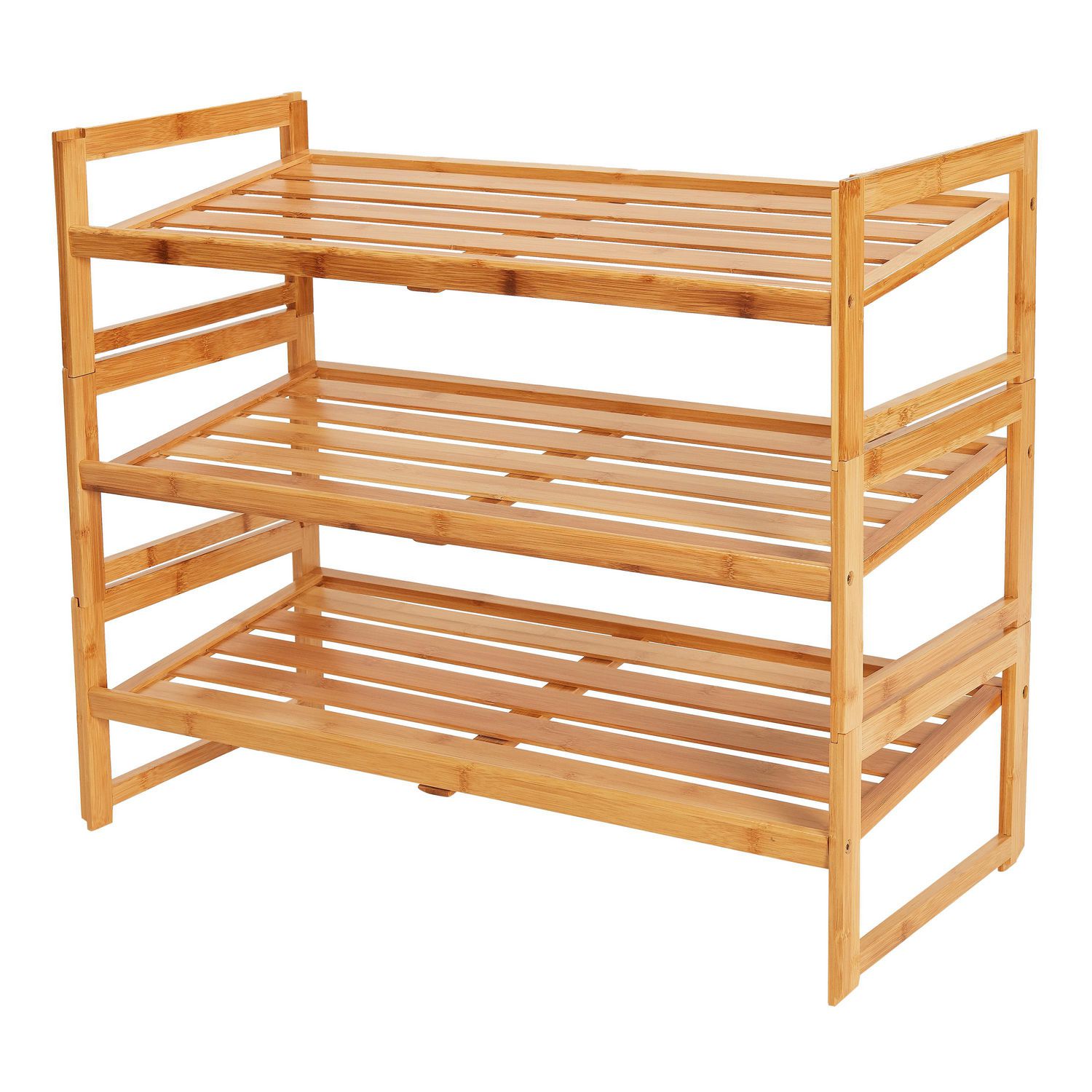 Mainstays Stackable Bamboo3 Tier Shoe Rack Walmart Canada