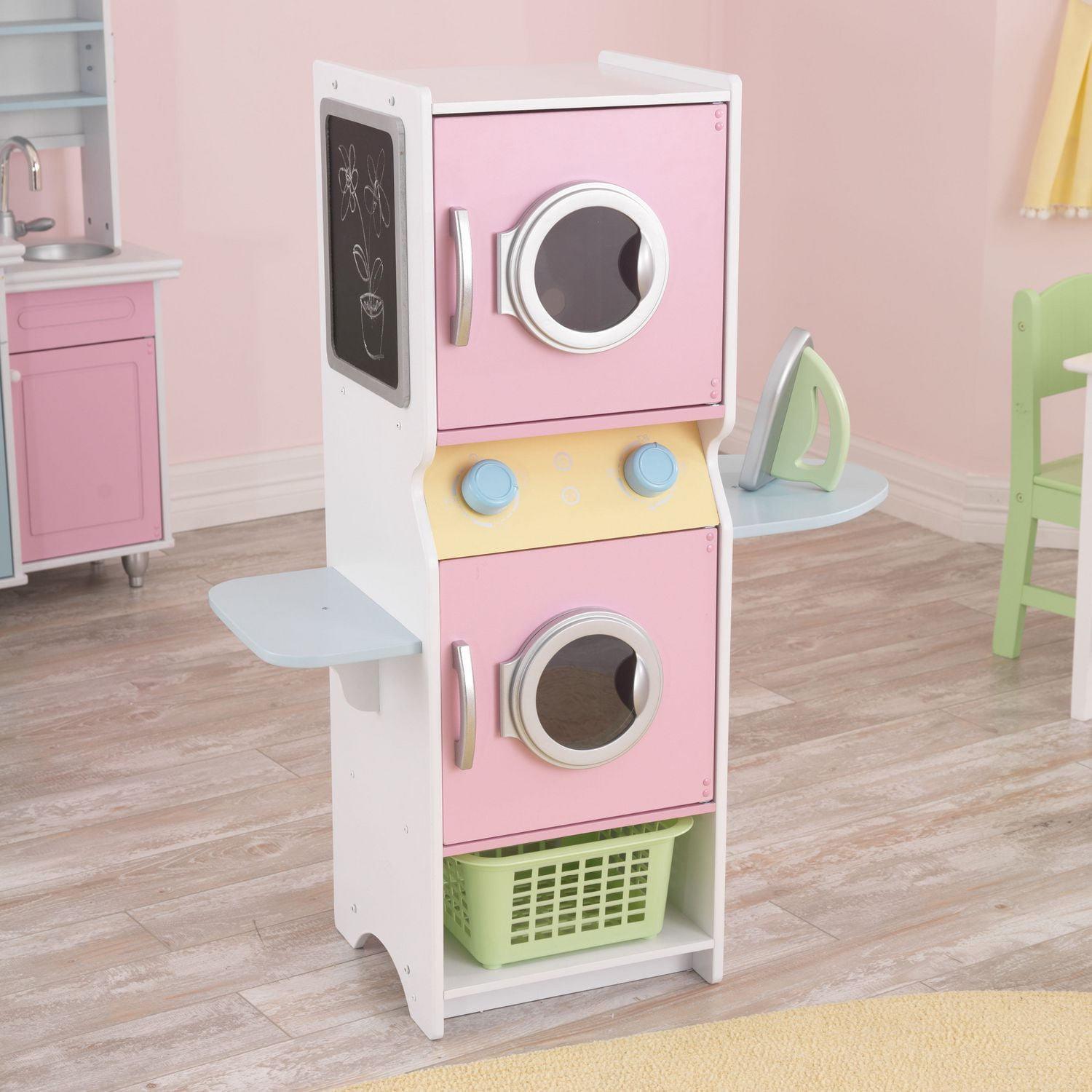 KidKraft Laundry Children's Pretend Play Wooden Stacking Washer and Dryer  Toy - Paper People Play