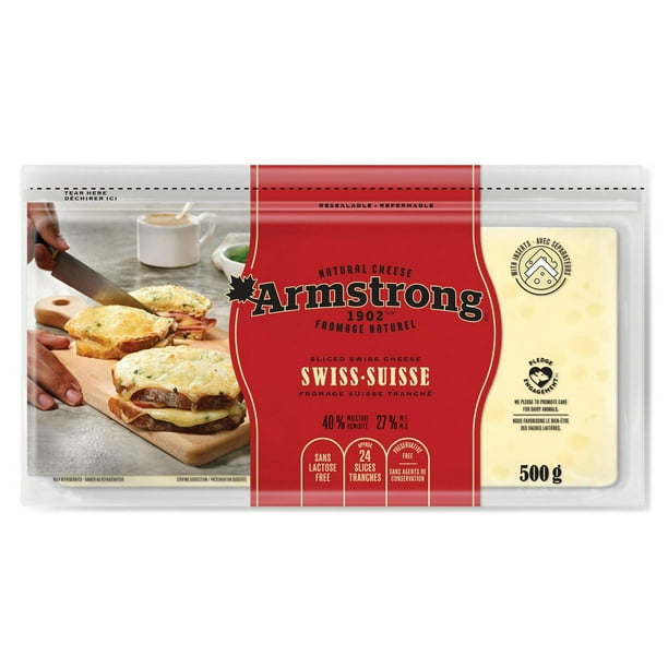 Fromage Swiss naturel en tranches Armstrong,