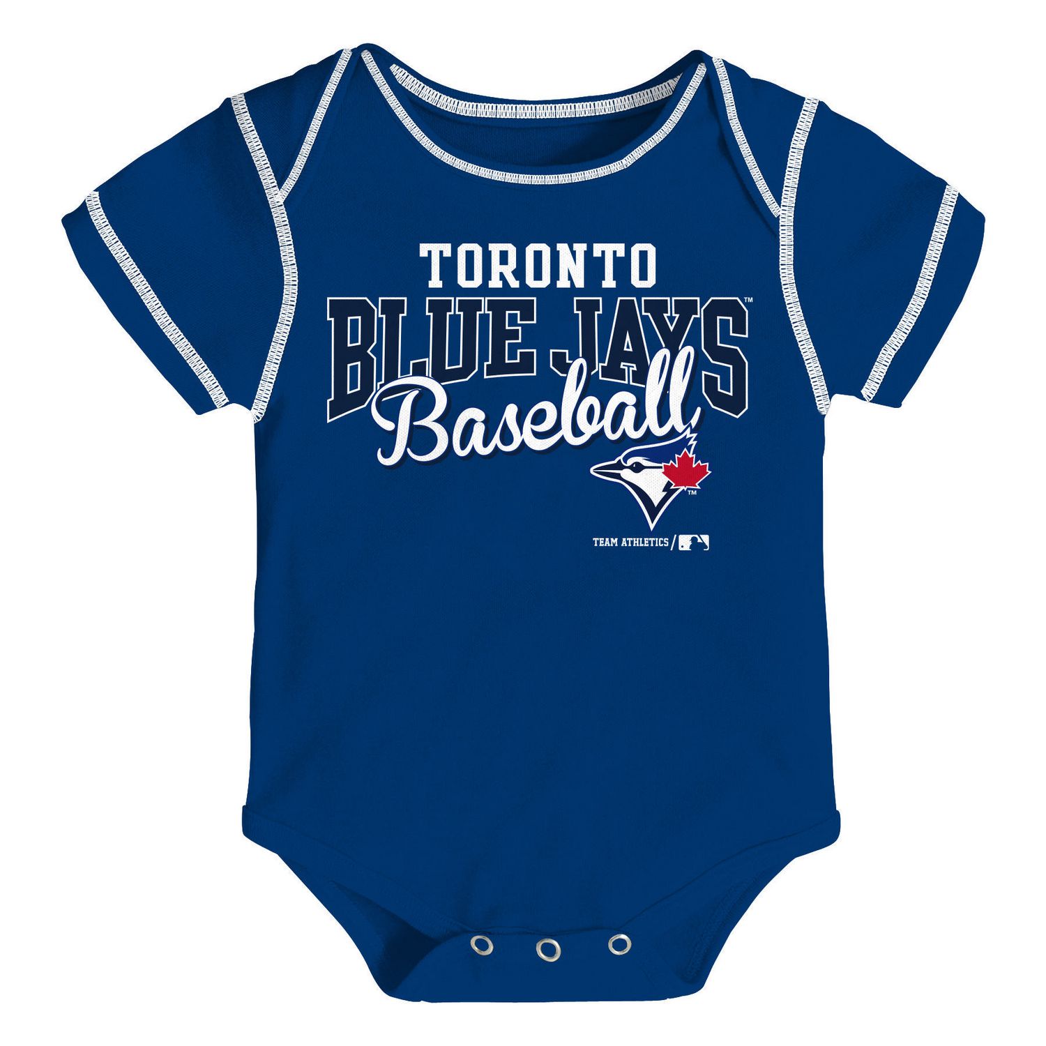 MLB Toronto Blue Jays Infant Boys' White Pinstripe 3pk Bodysuits - 0-3M