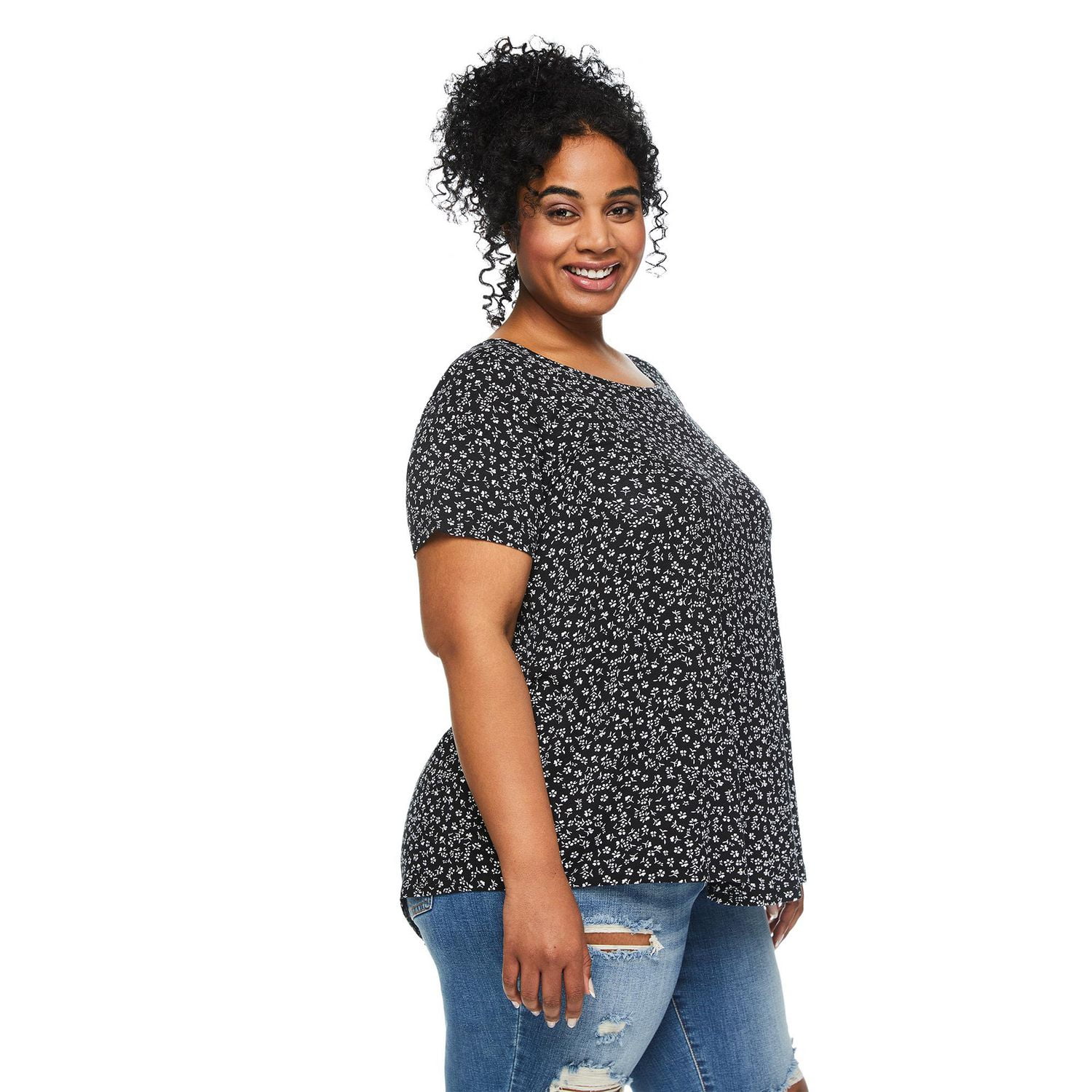 George Women's Plus Lattice Back Tee, Sizes 1X-4X