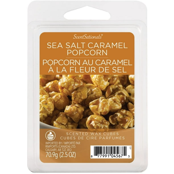 Cubes de cire parfumée ScentSationals - Maïs soufflé au caramel et au sel de mer 2,5 fois (70,9 g)