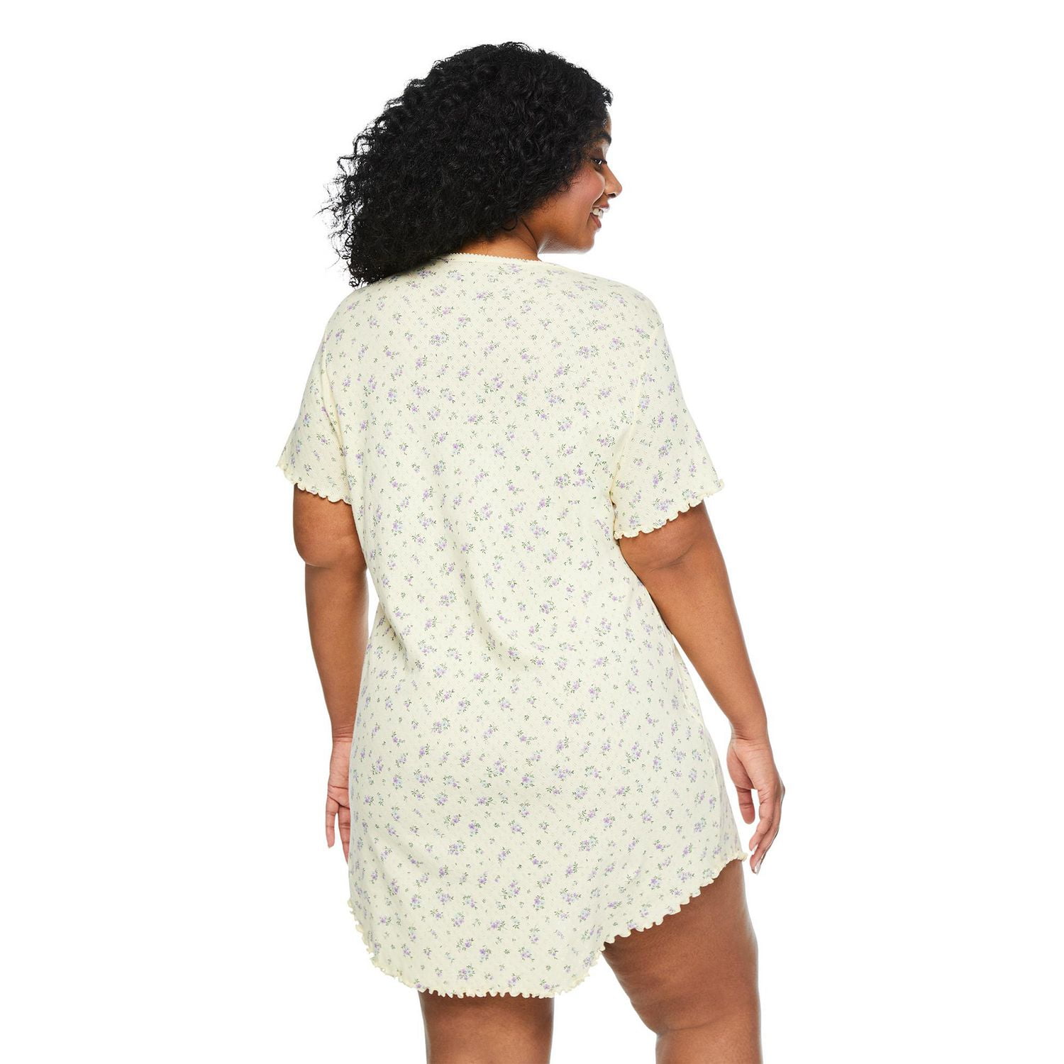 Chemise de nuit en tricot pointelle George Plus pour femmes