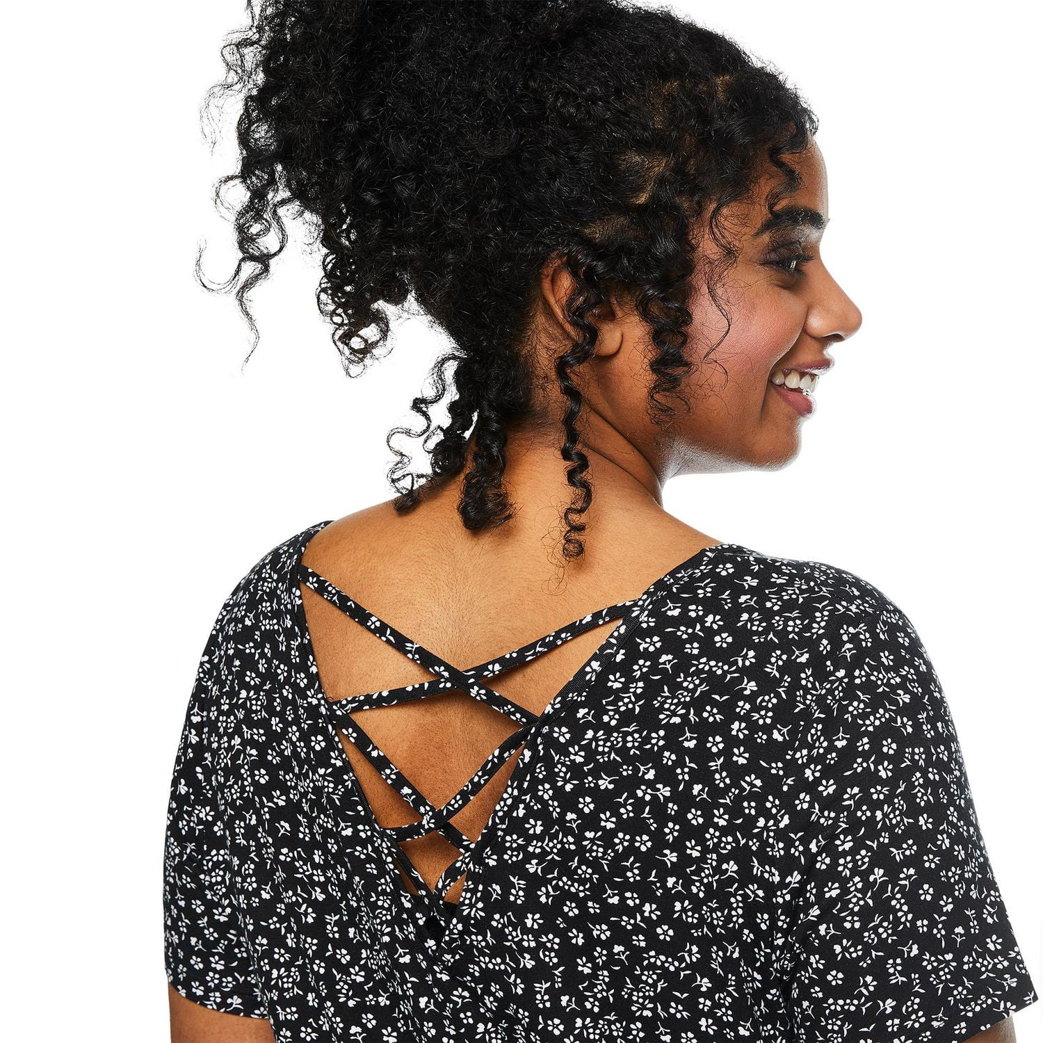 George Women's Plus Lattice Back Tee, Sizes 1X-4X