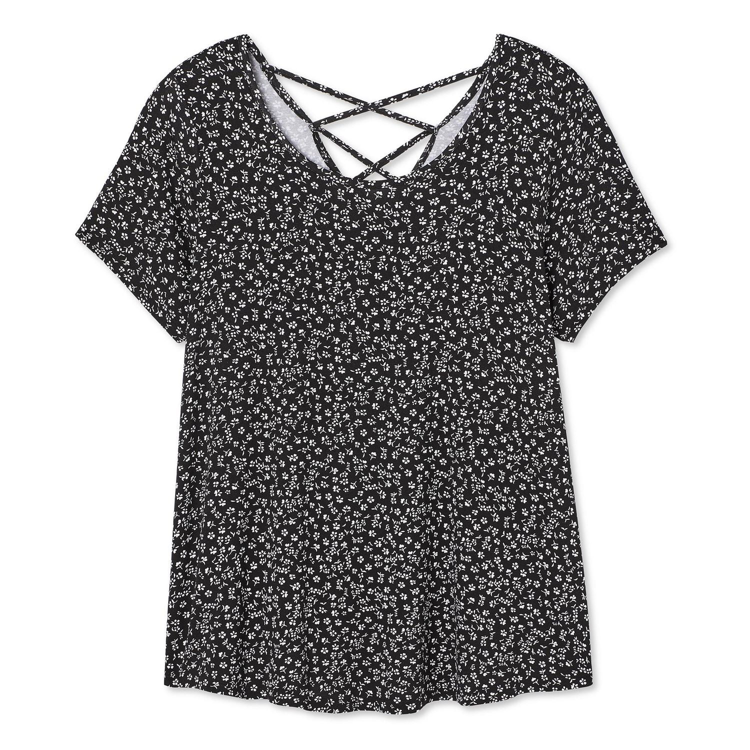George Women's Plus Lattice Back Tee, Sizes 1X-4X