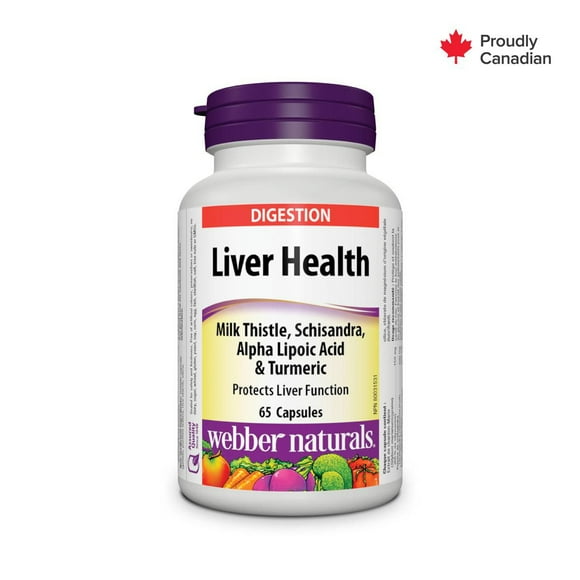 Webber Natural Santé hépatique avec Chardon-Marie, schisandra, acide alpha-lipoïque et curcumine 65 capsules