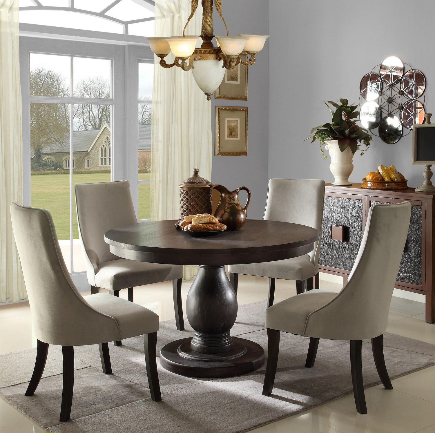 Topline Home Furnishings 5pc Solid Wood Dining Set Walmart Canada