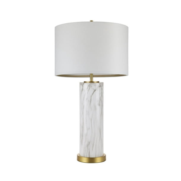 Lampe de table Cresswell laiton antique et verre imitation marbre