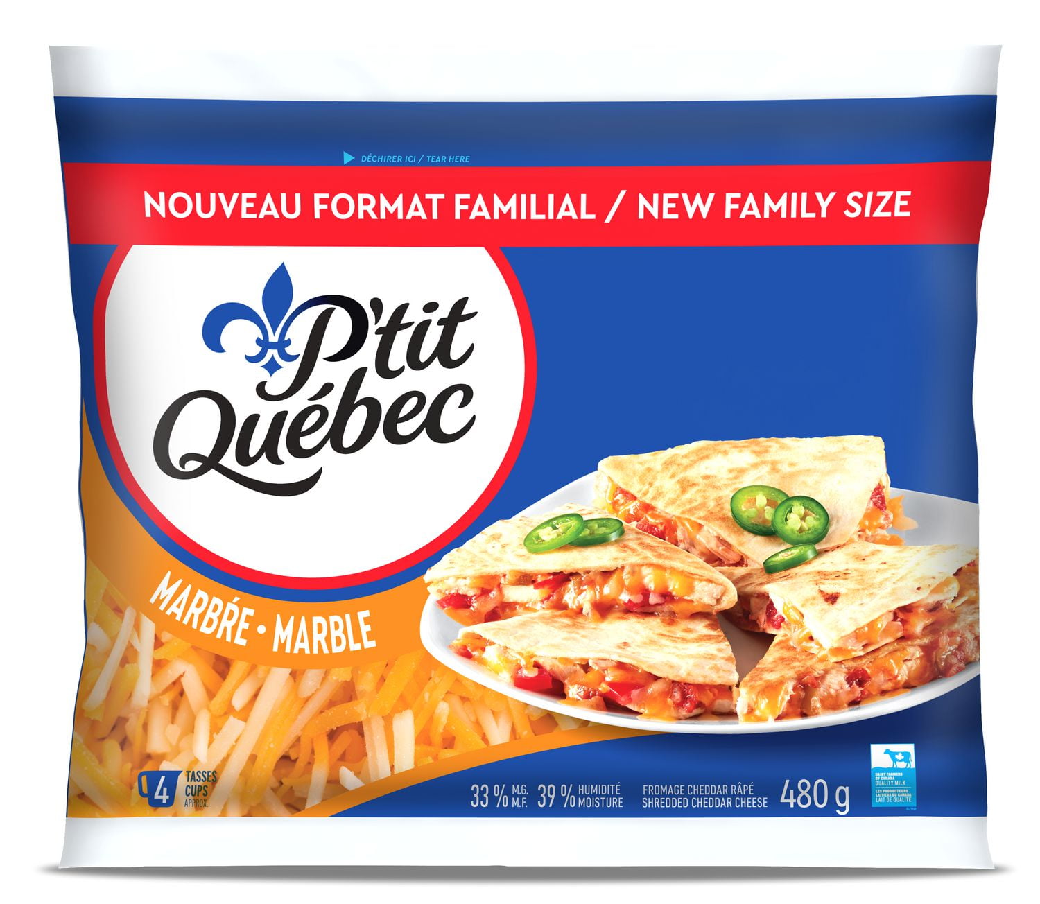 P'tit Québec Fromage râpé marbré 480g