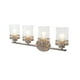 Éclairage pour meuble-lavabo Cresswell à 4 lumières nickel brossé avec abat-jour transparents – image 4 sur 8