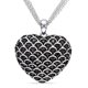 Collier en forme de cœur avec diamants noir 1 ct TW en argent sterling, 17 pouces en longueur – image 1 sur 3