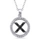 Pendentif de style initial « X » Miadora en diamants noirs en argent sterling, 18 po – image 1 sur 3