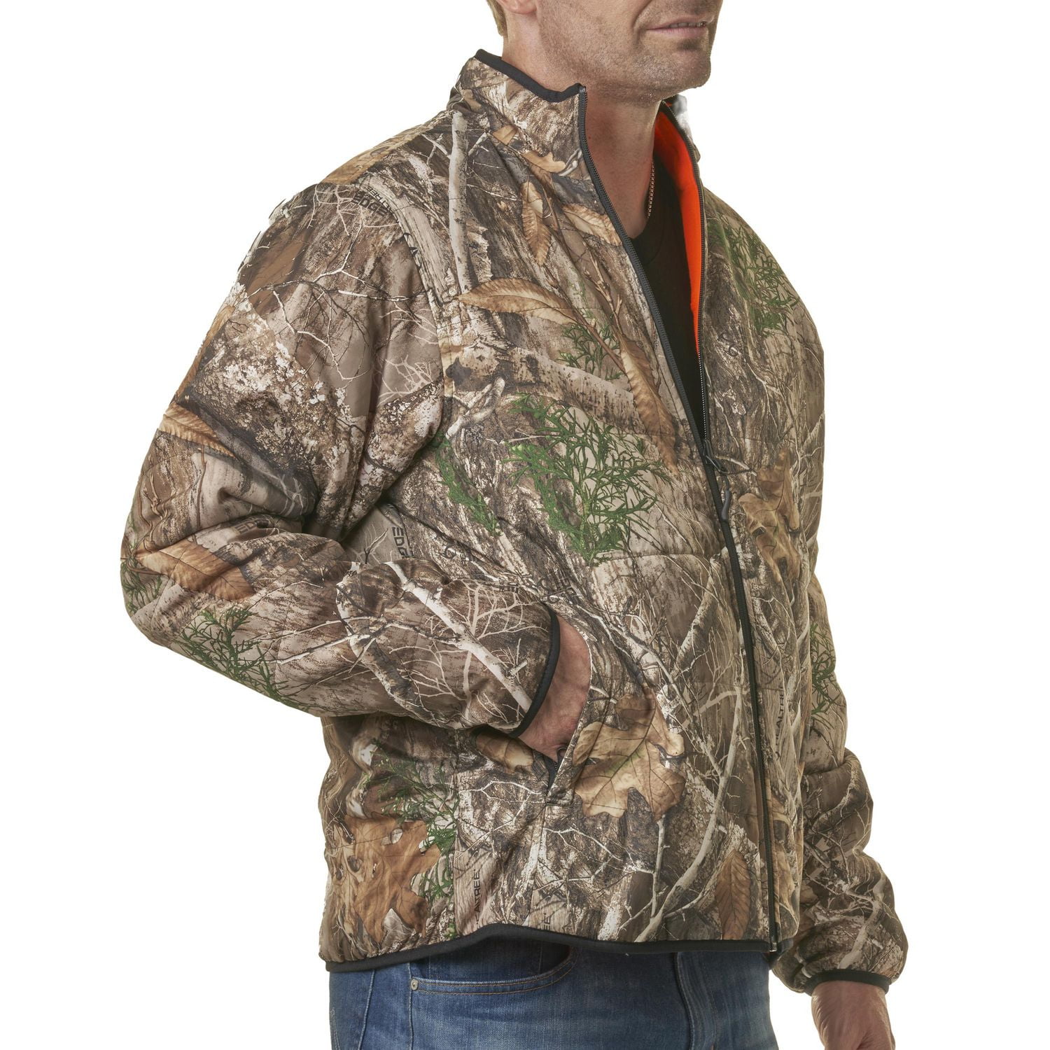 Realtree Edge Men s Reversible Jacket Blaze Orange Walmart