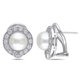 Miadora Boucles d'oreilles avec perles d'eau douce blanches de culture bouton 8-8.5 mm et zircons cubiques 0.06 ct TGW en argent sterling avec fermoirs à pression – image 1 sur 3
