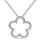 Miabella Pendentif à motif de fleur avec diamants en argent sterling, 18 pouces en longueur – image 1 sur 3