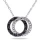 Miadora Collier à cercles croisés avec diamants noirs rond en argent sterling, 18 pouces en longueur – image 1 sur 3