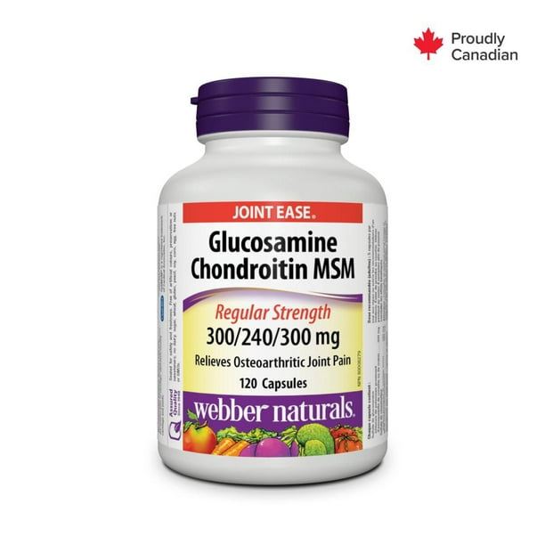 Webber Naturals Glucosamine Chondroïtine MSM Régulier, 300/240/300 mg