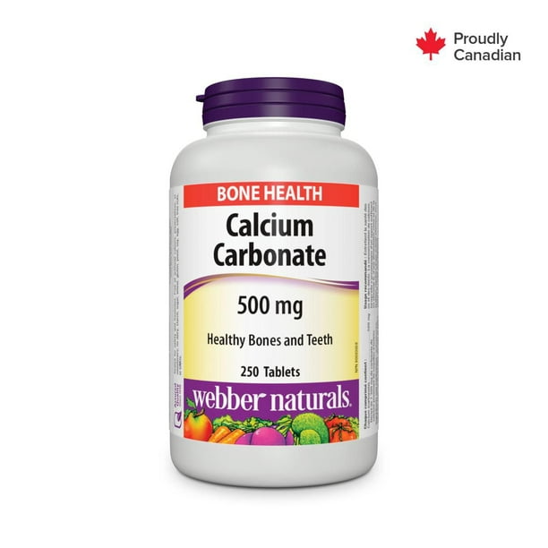 Webber Naturals Carbonate de Calcium 500 mg 250 comprimés