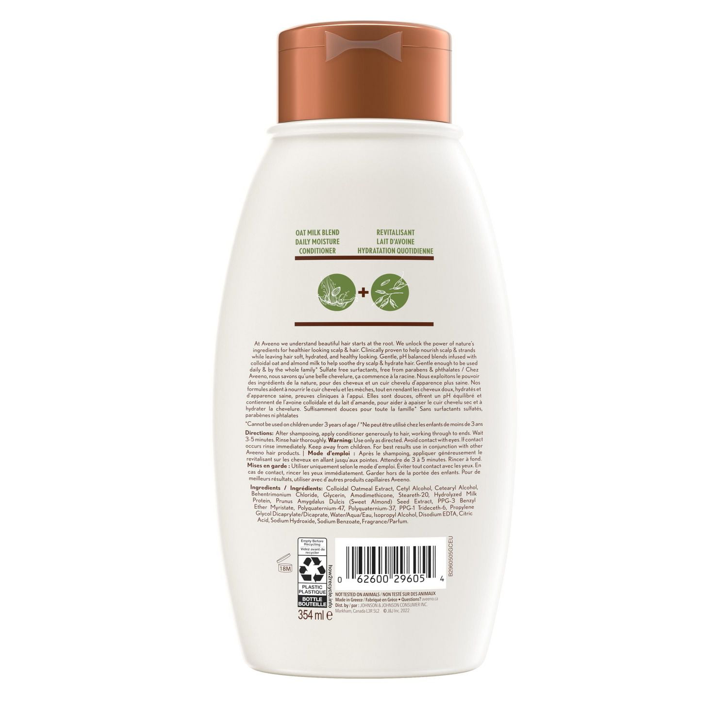 AVEENO Oat Milk Blend Conditioner for Daily Moisture, 354 mL 