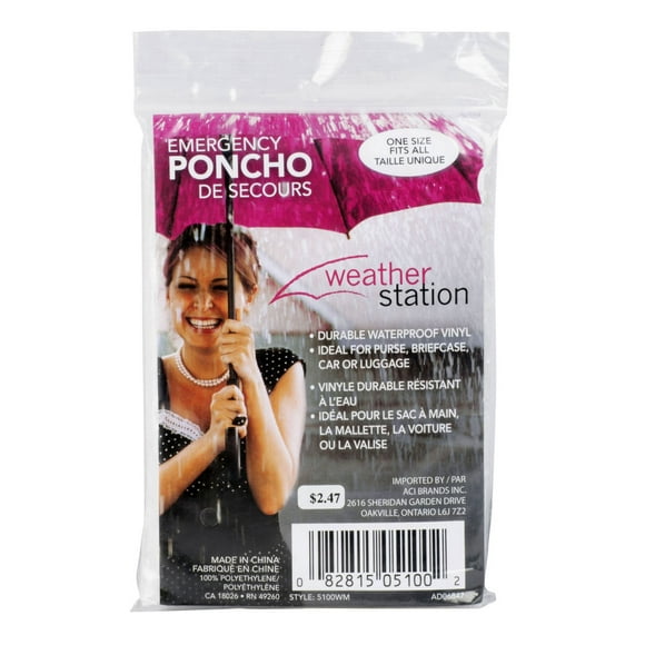 Poncho de secours de Weather Station pour adultes poncho météo