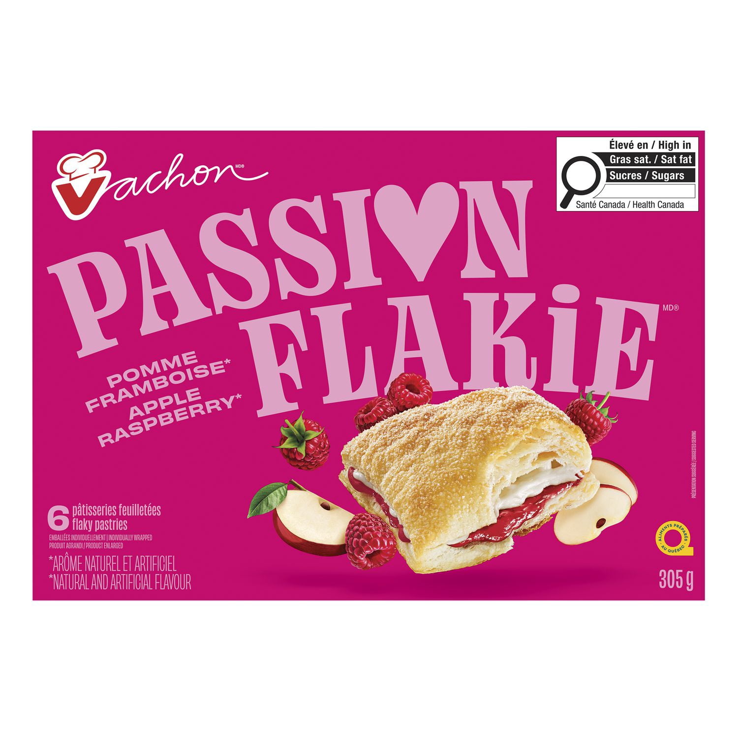 Pâtisseries feuilletées Passion Flakieᴹᴰ pomme-framboise de Vachonᴹᴰ