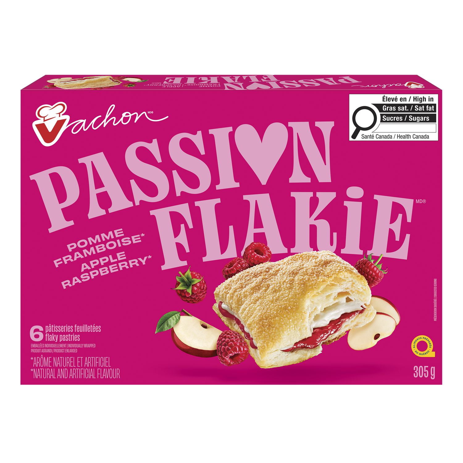 Pâtisseries feuilletées Passion Flakieᴹᴰ pomme-framboise de Vachonᴹᴰ