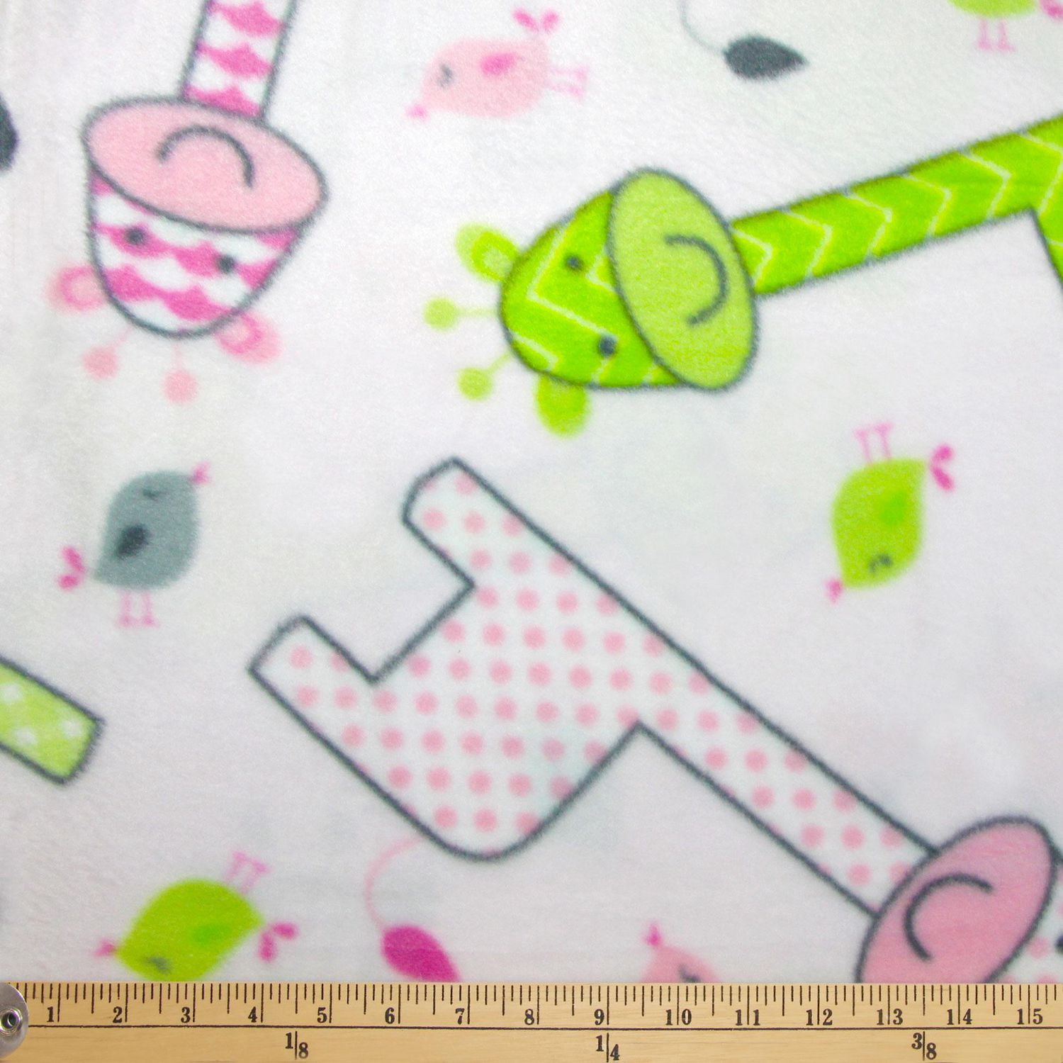 Fabric Creations Pink Baby Giraffe Fleece Fabric by the Metre | Walmart