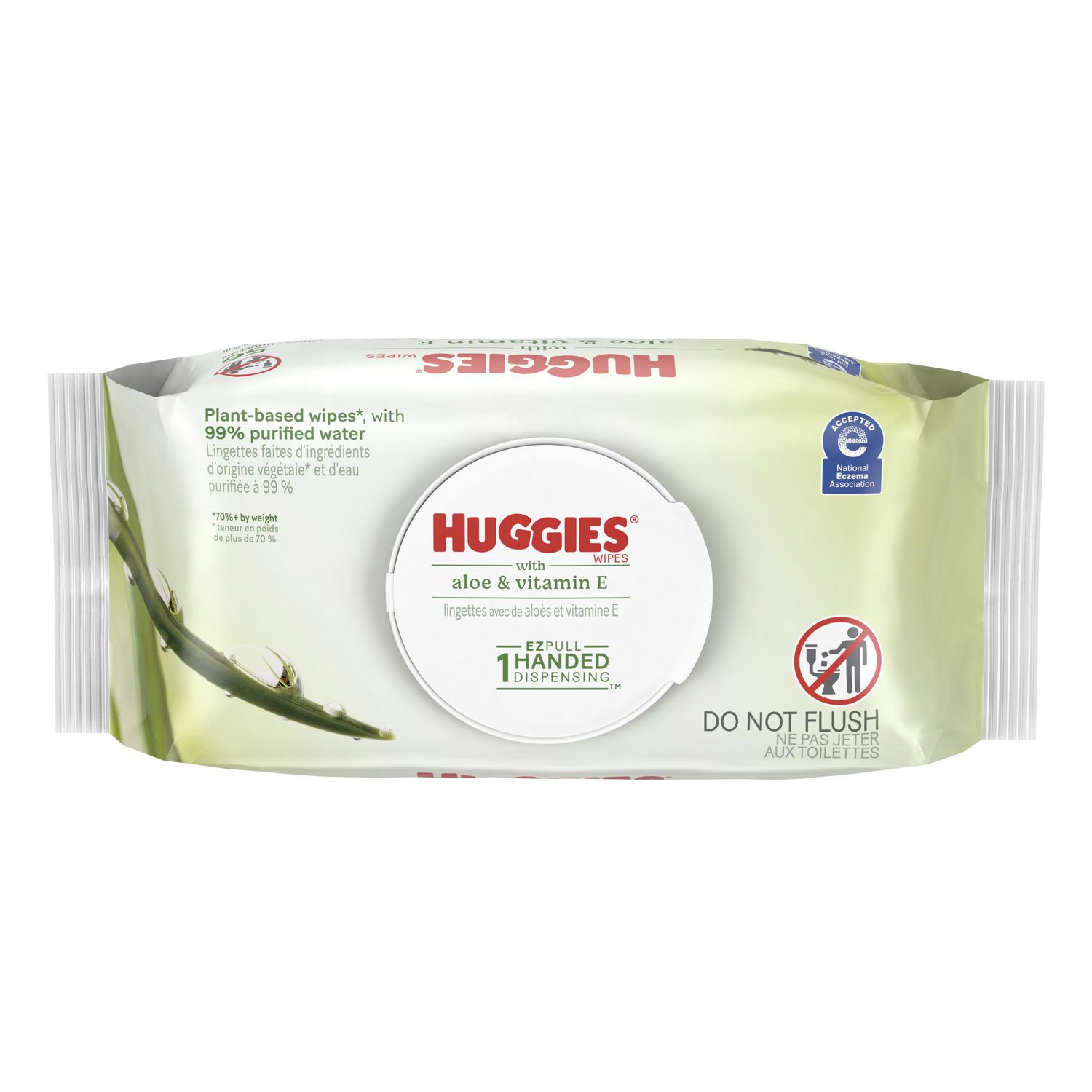 Huggies Aloe & Vitamin E, UNSCENTED, 1 Flip Top Pack, 56 Wipes, 56 Wipes