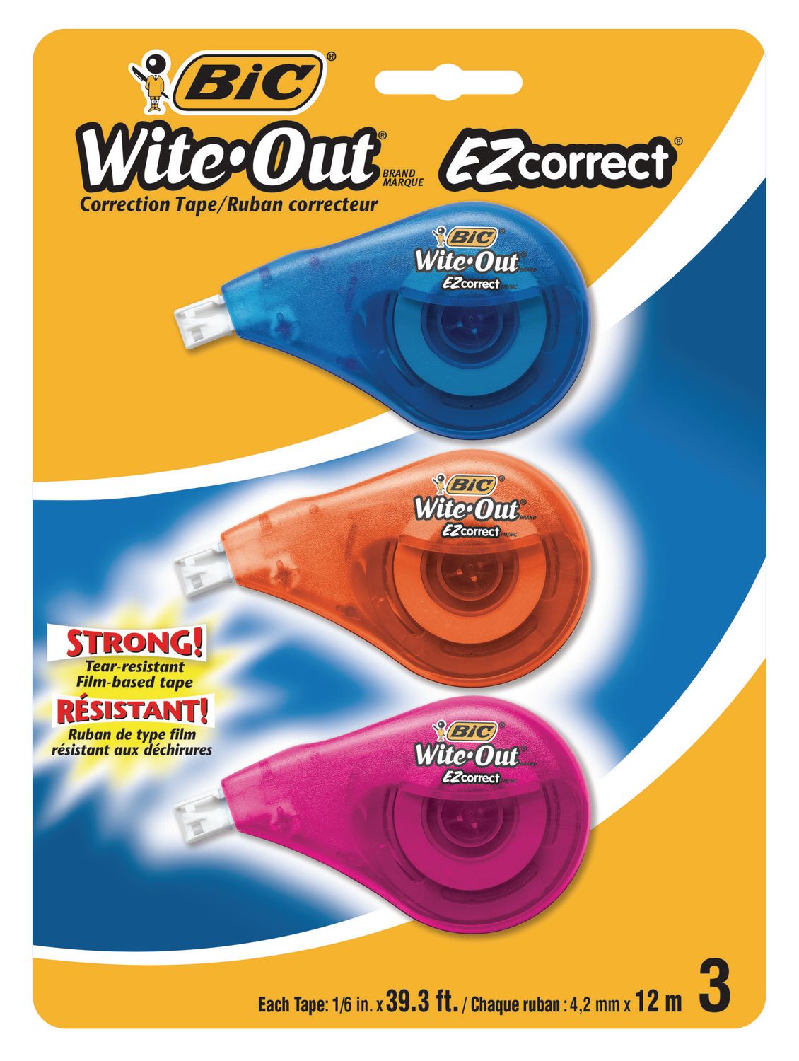 BIC Wite-Out Brand EZ Correct Correction Tape 2 Pack White 10-Count 