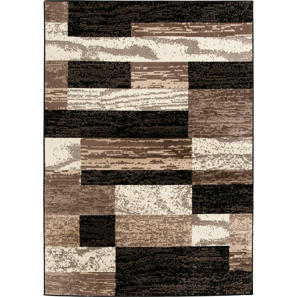 Hometrends Alo Cream and Black Woven 5x7 Area Rug, Modern Casual Area ...