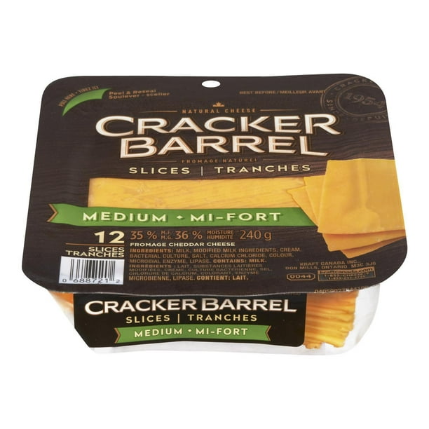 Tranches de fromage naturel cheddar mi-fort de Cracker Barrel