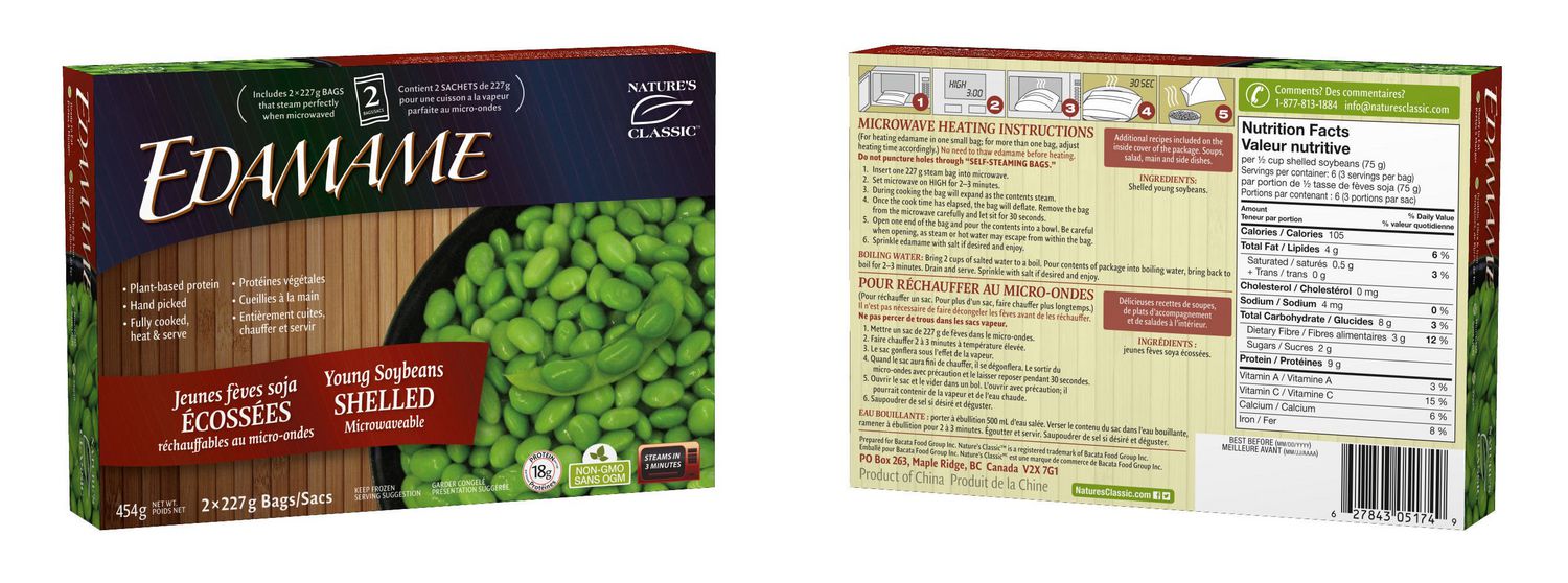 Natures Classic Young Edamame Shelled Soybean Walmart Canada