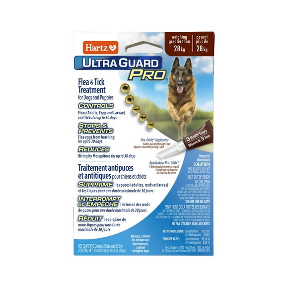 Hartz Ultra Guard PRO Dogs And Puppies Flea & Tick Treatment, Pro-Glide applicator. For Dogs Larger than 28kg/60lbs
