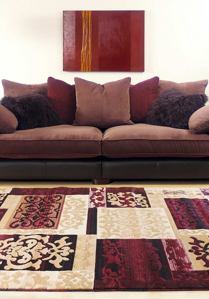 eCarpetGallery Crown Burgundy Ivory Polypropylene Rug3'11"x5'3