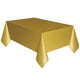 Nappe de table rectangulaire en plastique doré, 54" x 108" – image 1 sur 2