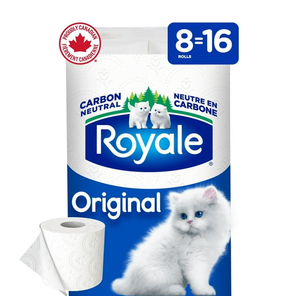 Royale Original Toilet Paper, 8 Equal 16 Bathroom tissue rolls, 2-Ply, 242 Sheets a Roll